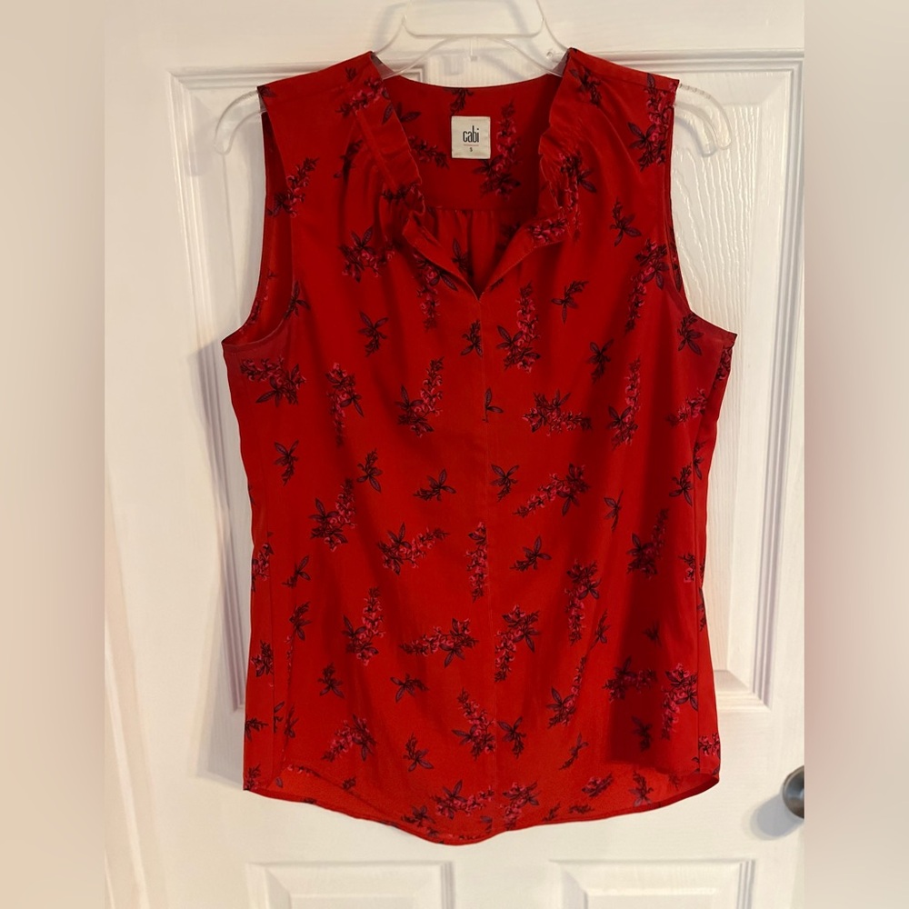 Cabi Red Sleeveless Top
